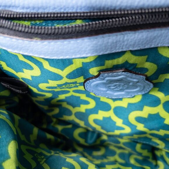 Oryany Amanda Italian Leather Saddle Bag Light Blue NWOT Crossbody - Picture 8 of 12